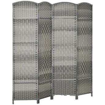 Homcom 4 Panel Room Divider Hand-woven Freestanding Partition