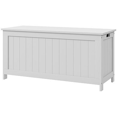 Homcom 39.4" Storage Chest W/ 2 Safety Hinges, Wooden Box