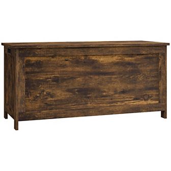 Homcom 39.4" Storage Chest W/ 2 Safety Hinges, Wooden Box