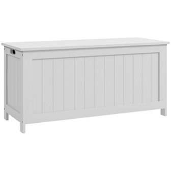 Homcom 39.4" Storage Chest W/ 2 Safety Hinges, Wooden Box