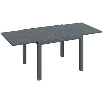 Outsunny Extendabl Outdoor Dining Table, Aluminum Frame Garden Table