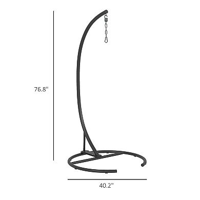 Outsunny Hanging Hammock Chair Stand, Metal Frame Hanging Stand