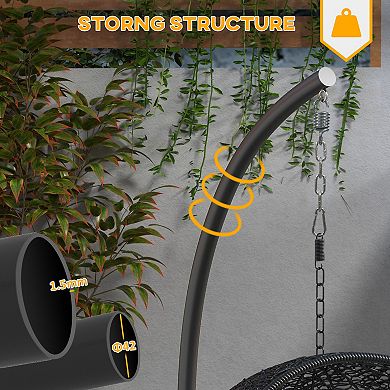 Outsunny Hanging Hammock Chair Stand, Metal Frame Hanging Stand