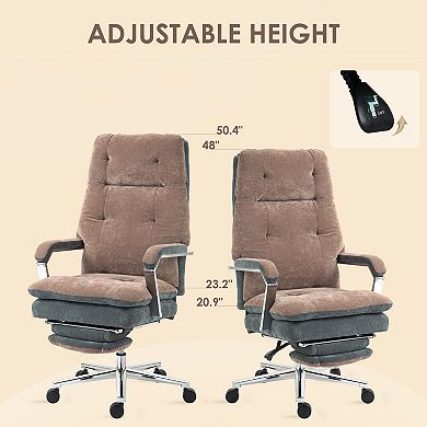 HOMCOM Big and Tall Home Office Chair with Adjustable Height,
