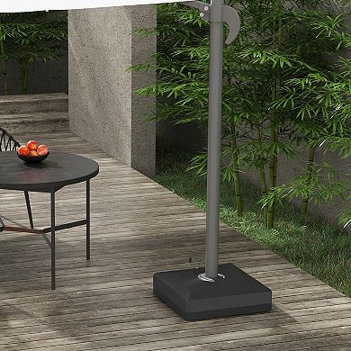 Outsunny Large Fillable Cantilever Umbrella Base With Liftable Wheel