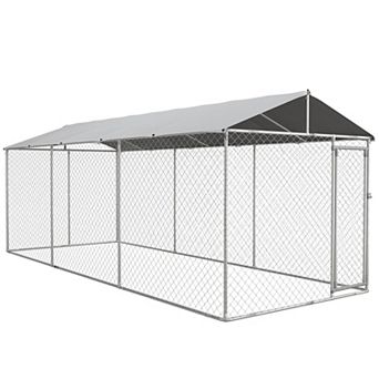 Pawhut 19.7' X 7.5' X 7.5' Outdoor Dog Kennel W/ Waterproof Roof