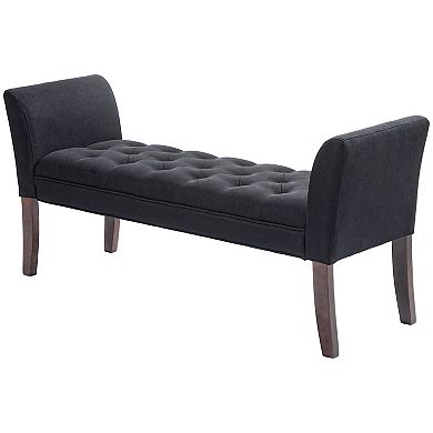 Homcom End Of Bed Bench With Button Tufted Design