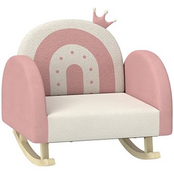 Qaba Kids Rocking Chair, Princess Crown Toddler Chair For Bedroom