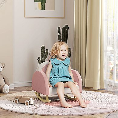 Qaba Kids Rocking Chair, Princess Crown Toddler Chair For Bedroom