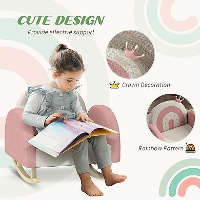 Qaba Kids Sofa, Rocking Toddler Sofa Chair, Gift for 18-36 Months,