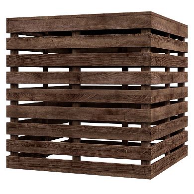 Outsunny Outdoor Storage Box For Umbrella Base, Wooden Coffee End Table