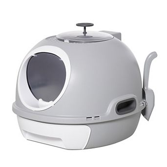 Pawhut Covered Cat Litter Box With Lid And Scoop