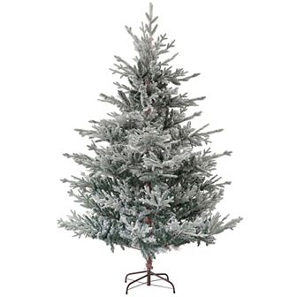 Homcom 6ft Artificial Nordic Pine Christmas Tree With Snow, Easy Assembly