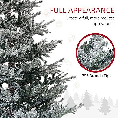 Homcom 6ft Artificial Nordic Pine Christmas Tree With Snow, Easy Assembly
