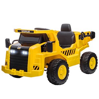 Qaba Caterpillar Licensed 12v Electric Ride On Excavator W/ Remote