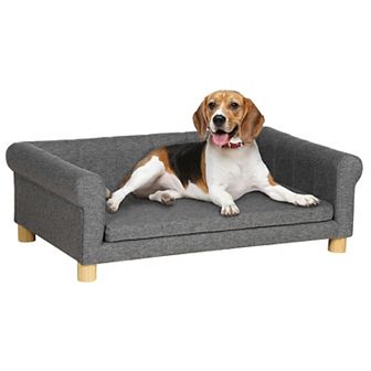 Pawhut Dog Couch, Cat Or M-l Dog Sofa Bed With Removable Seat Cushion