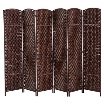 4 Panel Resin Wicker Folding Room Divider Privacy Screen Home Office