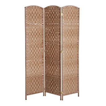 Homcom 3 Weave Panel Room Divider Privacy Folding Screen Diamond Décor
