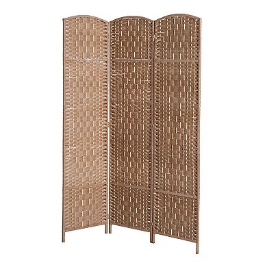 Homcom 3 Weave Panel Room Divider Privacy Folding Screen Diamond Décor