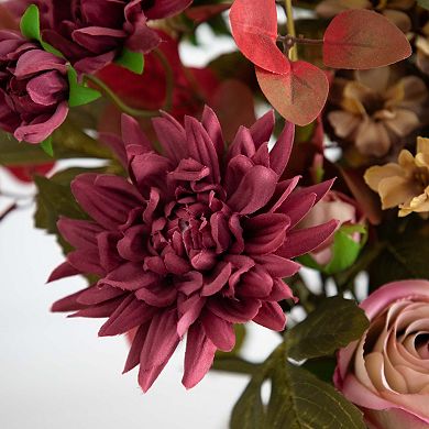 nearly natural 25 in. Mixed Flower Arrangement in Ceramic Vase