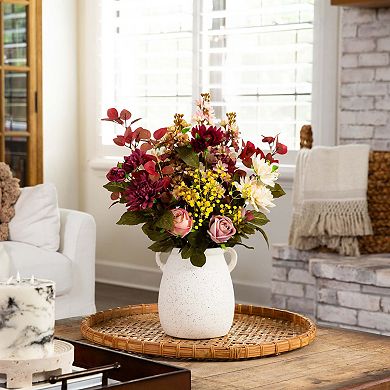 nearly natural 25 in. Mixed Flower Arrangement in Ceramic Vase