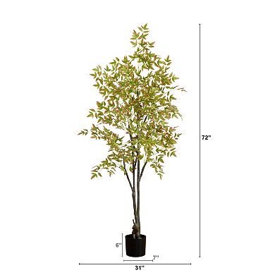 Nearly Natural 6ft. Autumn Nandina Artificial Fall Tree