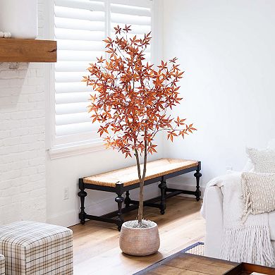 nearly natural 6-ft. Autumn Artificial Japanese Maple Tree Floor Decor
