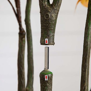 nearly natural 6-ft. Autumn Artificial Oyama Magnolia Tree Table Decor