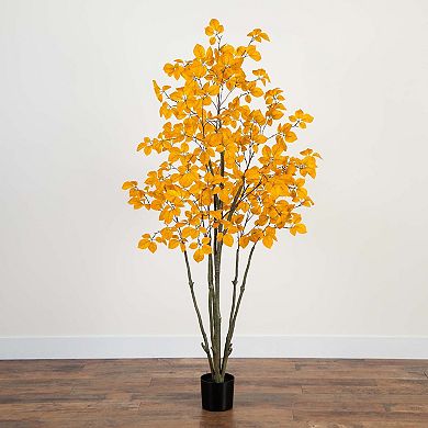 nearly natural 6-ft. Autumn Artificial Oyama Magnolia Tree Table Decor