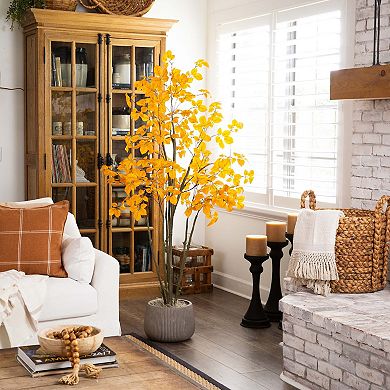 nearly natural 6-ft. Autumn Artificial Oyama Magnolia Tree Table Decor