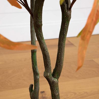nearly natural 5 ft. Autumn Wispy Eucalyptus Artificial Fall Tree