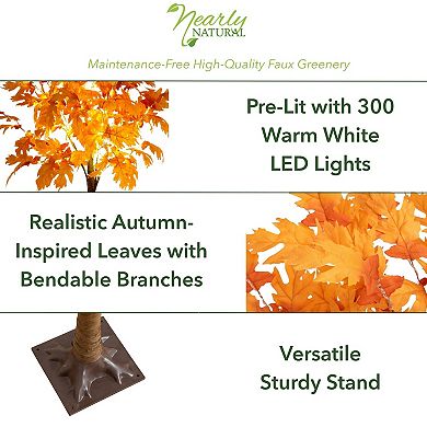 nearly natural 6-ft. LED Autumn Artificial Maple Tree Floor Decor