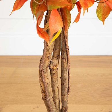 nearly natural 3-ft. Autumn Artificial Ficus Tree Floor Decor