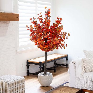 nearly natural 6 ft. Autumn Lush Maple Artificial Fall Tree