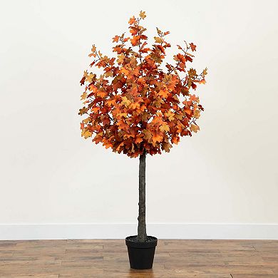 nearly natural 6 ft. Autumn Lush Maple Artificial Fall Tree