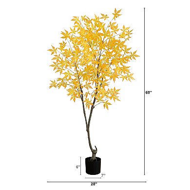 nearly natural 5 ft. Autumn Maple Artificial Fall Tree