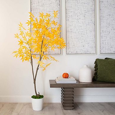 nearly natural 5 ft. Autumn Maple Artificial Fall Tree