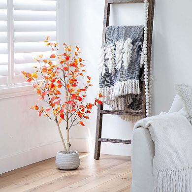 nearly natural 4 ft. Autumn Birch Artificial Fall Tree
