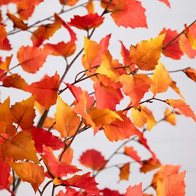 nearly natural 7-ft. Autumn Artificial Birch Tree Floor Decor