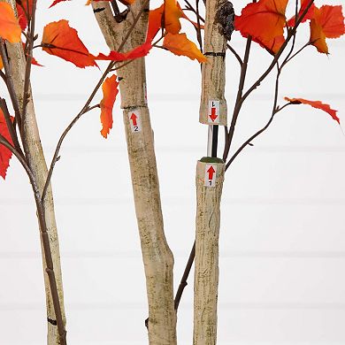 nearly natural 7-ft. Autumn Artificial Birch Tree Floor Decor