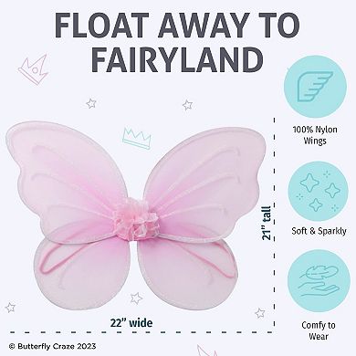 8 Pack Fairy Wings, Girls' Fairy Angel, Butterfly Wing, Multicolor