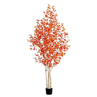 nearly natural 9 ft. Autumn Birch Artificial Fall Tree
