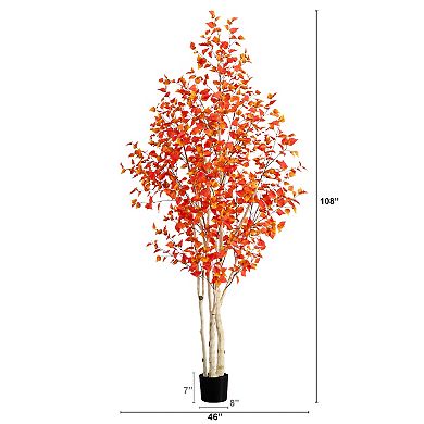 nearly natural 9 ft. Autumn Birch Artificial Fall Tree