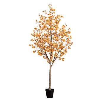 nearly natural 8 ft. Artificial Autumn Fall Eucalyptus Tree