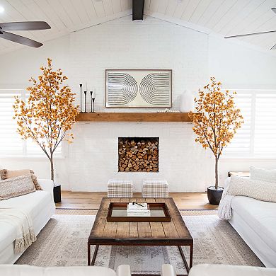 nearly natural 8 ft. Artificial Autumn Fall Eucalyptus Tree