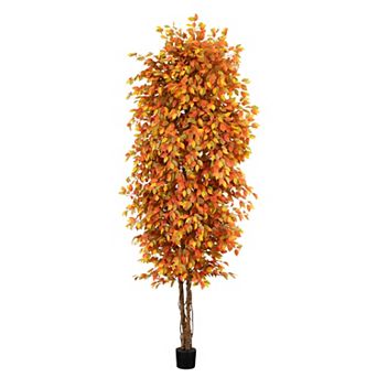 nearly natural 10 ft. Autumn Fichus Artificial Fall Tree