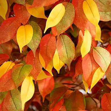 nearly natural 10 ft. Autumn Fichus Artificial Fall Tree