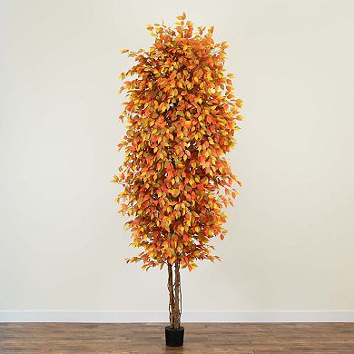 nearly natural 10 ft. Autumn Fichus Artificial Fall Tree