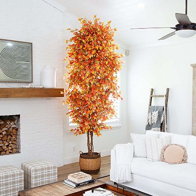 nearly natural 10 ft. Autumn Fichus Artificial Fall Tree