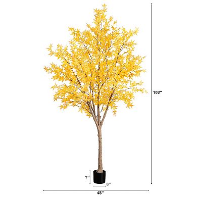 nearly natural 9 ft. Autumn Maple Artificial Fall Tree
